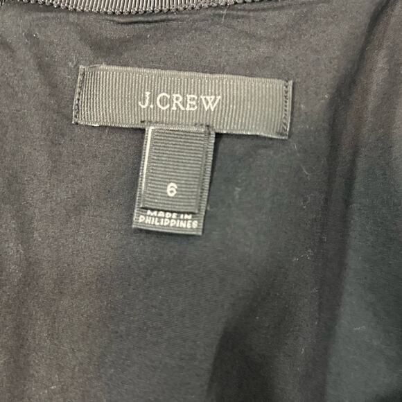 J. Crew Black Irish Linen Sheath Dress Drape Knot Size 6 Formal Business - Picture 9 of 13